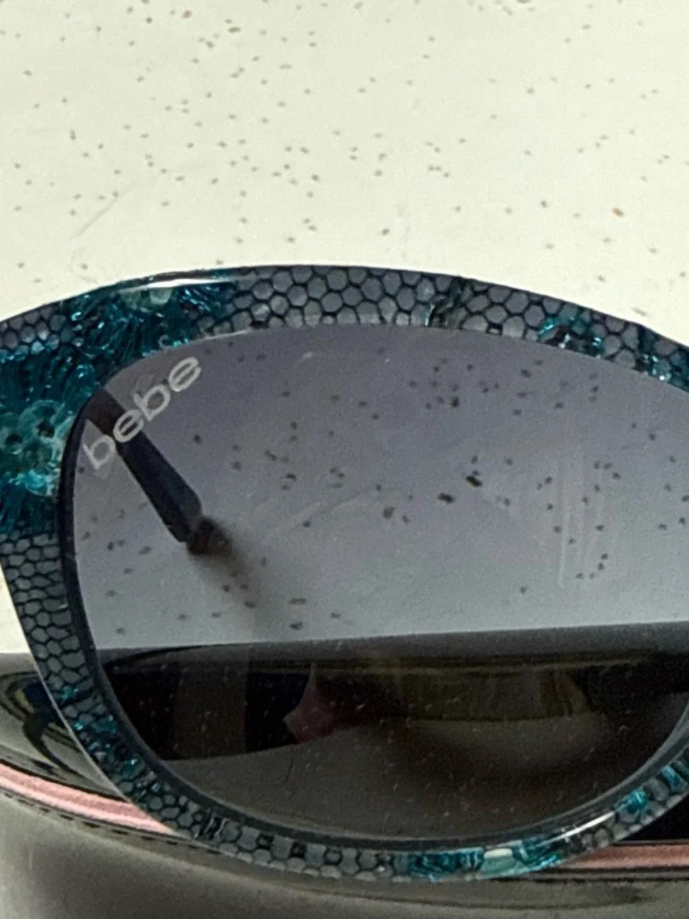 bebe Teal Snake-Print Women's Sunglasses with Black Gradient Lenses